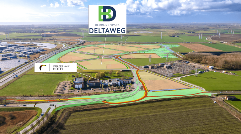 Start aanleg toegangswegen Bedrijvenpark Deltaweg